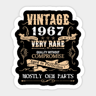 55 years old 55th birthday Decoration Vintage Perfection Aged 1967 Sticker